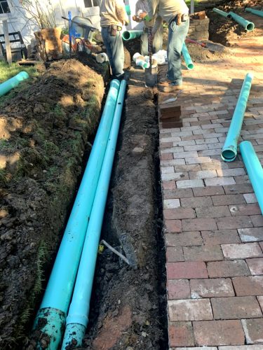 Landscaping - Backyard Water Feature Pipe